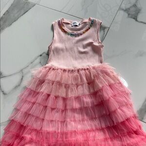 Lola + The Boys Pink Layered Tulle Dress